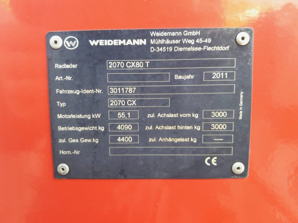 Weidemann 2070 CX80 T